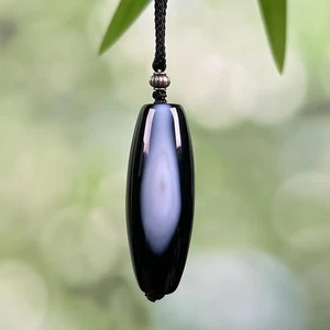 Weihnachtsgeschenk Porzellan Innere Mongolei Gobi Auge gebänderter Achat Präparat Anhänger - Bild 1 von 2