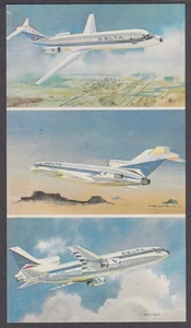 Delta Air Lines Douglas DC-9-32 Boeing 737-232 Lockheed L-1011 postcard 1960s - Picture 1 of 1