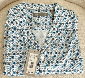 Camicia uomo manica corta Daniel Cremieux Signature taglia M blu marrone bianca nuova con etichetta - Foto 1 di 7