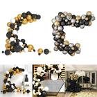 Black and Gold Birthday Party Decorations Gold Black Balloon Bow Garland