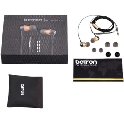 Betron GLD60 In-Ear Headphones with 10mm Drivers Built-In Mic & Controls - Image 1 of 4