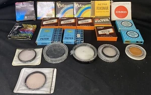 Camera Filters Multiple Sizes Brands 22 In Boxes /cases Lightly Used Soligor Etc - Picture 1 of 10