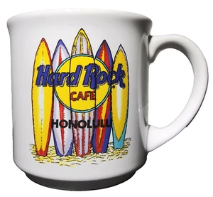 Vintage Hard Rock Cafe Honolulu Hawaii Souvenir Coffee Mug Surfboards Design Cup - Picture 1 of 15