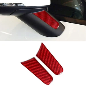 Red Carbon Fiber Car Side Rearview Mirror Trim Cover For Porsche Macan 2015-19  - Picture 1 of 6