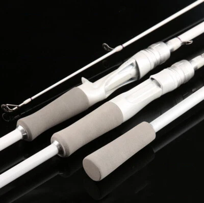 Caña de pescar de fibra de carbono de 1,65 M/1,8 M caña de pescar de fundición giratoria caña de pescar 2 secciones Foto 1 de 4