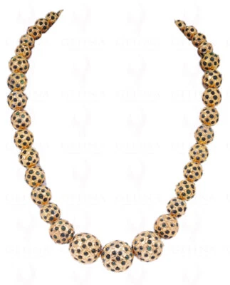 Conjunto de colar e brinco bola Jadau cravejado de pedras preciosas esmeralda LN011058 - Imagem 1 de 3