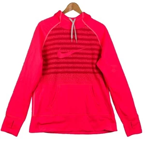 Nike Therma Fit Hoodie All Time Mezzo Print Sweatshirt Womens XL Pink 684674 601 - Picture 1 of 13