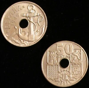 *GUTSE* FRANCO-2, 50 CÉNTIMOS 1949*19-62, BRILLO ORIGINAL, SIN CIRCULAR. - Imagen 1 de 1