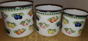 Villeroy & Boch Französischer Garten emailliertes Metall 3-teiliges Kanister-Set ohne Deckel - Bild 1 von 4