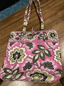 Vera Bradley Toggle Tote Priscilla Pink Floral Shoulder Bag - Picture 1 of 8