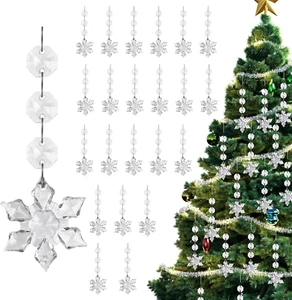30 Pack 4.7 Inches Clear Acrylic Snowflake Ornaments - Hanging Snowflakes for Ch - Picture 1 of 12