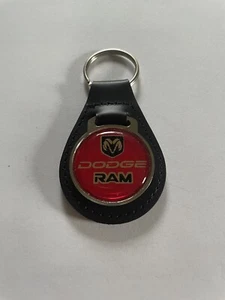 Dodge Ram Key Chain Black Leather Key Fob Keychain - Picture 1 of 2