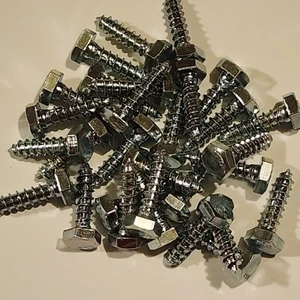 (30) - 1/4 x 1" Lag Screws Hex Head Zinc Covered Steel Heavy Duty Wood Screws - Picture 1 of 8