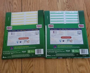 Avery Self-Adhesive File Folder Labels, Green & Yellow Border Open Box 25 Pages - Picture 1 of 4