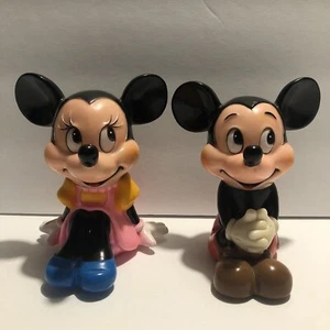 VINTAGE MICKEY & Minnie MOUSE KUNSTSTOFF MÜNZBANK Hergestellt in Korea 4 1/2" groß Disney - Bild 1 von 4