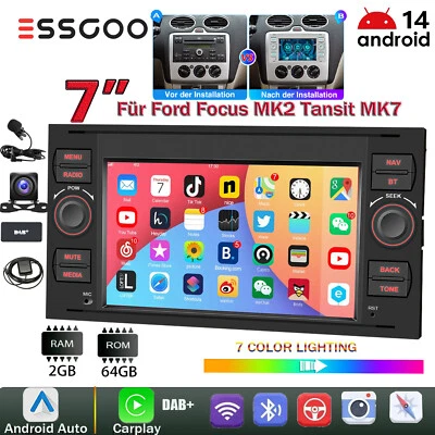 Carplay DAB+ Autoradio Android 15 für Ford Transit MK7 GPS Navigation  2+64G KAM - Bild 1 von 4