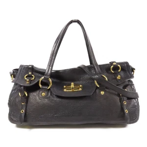 Miu Miu GHW 2 Way Shoulder Bag Calfskin Leather Black - Picture 1 of 12