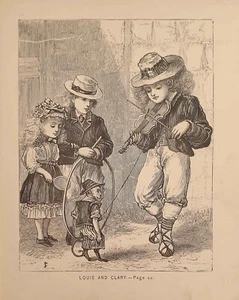 1875 Deliziosa Antica Stampa = LA SCIMMIETTA = ORIGINALE di ETA' VITTORIANA - Picture 1 of 1