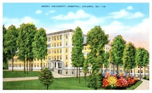 EMORY UNIVERSITY HOSPISTAL Atlanta, GA linen - Postcard - Picture 1 of 2