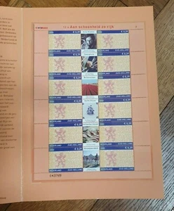 2002 NETHERLANDS NEDERLAND SHEET IN BOOKLET PROVINCE ZUID HOLLAND VF MNH - Picture 1 of 3