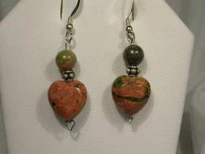 Unakite Dangle Earrings - Picture 1 of 1