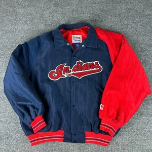 Vintage Cleveland Indians Starter Jacket Mens Large Diamond Collection Guardians - Picture 1 of 13