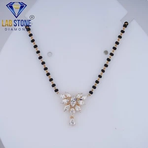 2.80 TCW Marquise & Pear Cut Diamond Pendant & Earring With Chain 925 Silver - Picture 1 of 5