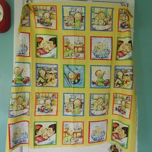 Joy Allen Elizabeth's Studio #1827 Yellow Fabric Panel Baby Squares 38" x 42" - Picture 1 of 5
