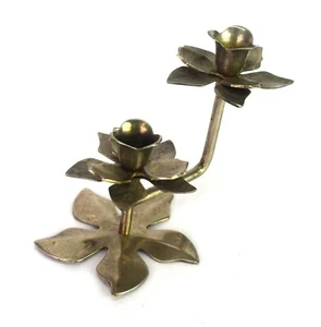 Vintage Old Sliver Plated Flower Design Candle Stand Beautiful Decor. G23-141 - Picture 1 of 9