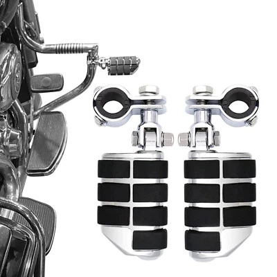 Motorcycle Highway Foot Pegs Footrests For Harley Accessories 1''-1.25'' Bars - Image 1 of 4