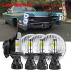 4PCS 5-3/4" 5.75" Inch Round LED Headlights Halo For 1960-1972 Cadillac DeVille