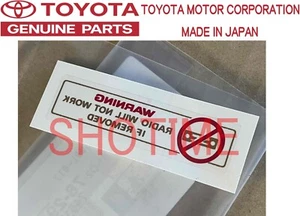 Etiqueta adhesiva de advertencia de seguridad de robo Toyota genuina 89-93 CELICA ST185 FABRICANTE DE EQUIPOS ORIGINALES - Imagen 1 de 1