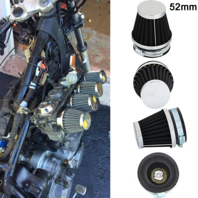 52MM Clamp-On Universal Motorcycle Air Filter FIT Honda,Kawasaki,Harley,Victory Foto 1 de 4