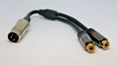 Quad 4 Pin Din Male to Dual Gold Female RCAs HD Audiophile Cable NEW  - Image 1 of 2