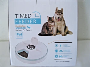 Elite Pet Products-6 Meal Timed Pet Feeder Dog/Cat Food Bowl Dispenser - Picture 1 of 6