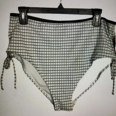 NO BOUNDARIES Swim Bottoms High Waisted S (3-5) Black White Modest Side Tie NWOT - Image 1 of 4
