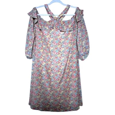 Vestido Madewell Seda Forsitia Hombro Frío Pradera Flores H7267 Mujer 14 NUEVO Foto 1 de 4