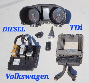 Volkswagen Jetta Sportwagen 2.0L Tdi Diesel BCM ECU Key W/Cluster Set OEM 🔥 - Picture 1 of 21