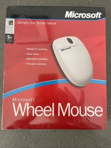 Vintage Microsoft Wheel Mouse Serial Port PS/2 Windows 2000 NT 98 SEALED - Picture 1 of 8