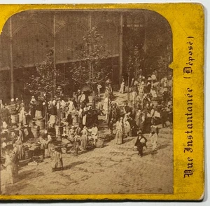 Tarjeta vista estéreo Vue Instantanée De Paris - Groupes Des Marchandes De La Halle - Imagen 1 de 4