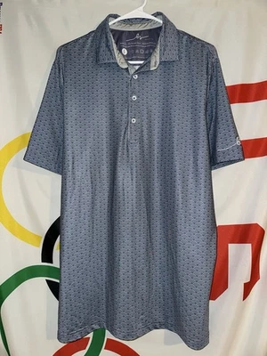 Camisa polo de golf Boston Scott para hombre grande rendimiento arcos elásticos azul Foto 1 de 4