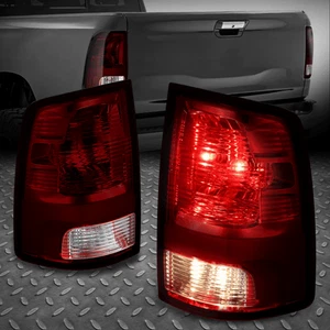 FOR 09-24 DODGE RAM 1500 2500 3500 DARK RED LENS REAR TAIL LIGHT BRAKE LAMPS SET - Picture 1 of 8