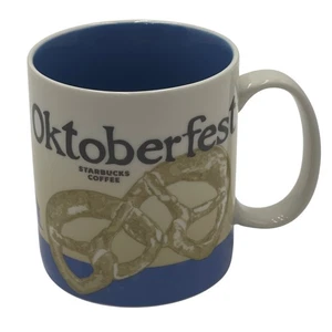 Starbucks Oktoberfest Munich Coffee Mug 16oz Blue White Pretzel Ferris Wheel - Picture 1 of 5