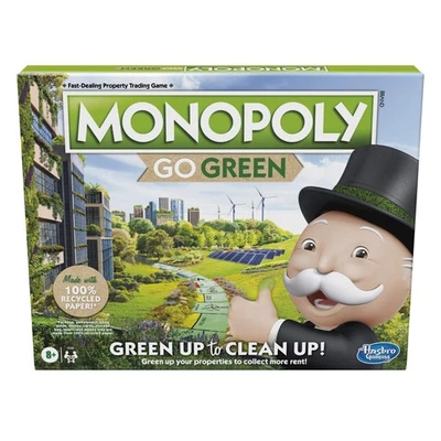 Monopoly Go Green Edition Board Game Eco-Friendly Family Fun for Ages 8 Up - Image 1 of 4
