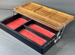 Bandeja organizadora de madera y terciopelo MCM Swank valet de colección - Imagen 1 de 12