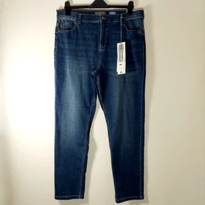 John Rocha Ladies Jeans Mid Blue Wash, High Waist, Slim, Pockets, Size 18 R, New - Picture 1 of 8