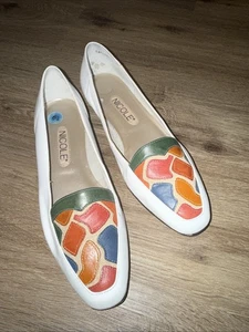 Vintage Nicole Women's Colorful Leather Loafers Size 6.5 - Picture 1 of 7