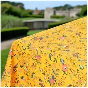 LE CLUNY, VERSAILLES PROVENCE YELLOW FRENCH COATED COTTON TABLECLOTH 52" X 72" - Picture 1 of 2