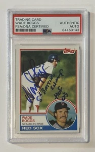 Wade Boggs Autograph Signed 1983 Topps Rookie w/ 5x Batting Champ, HOF 05 PSADNA - Picture 1 of 2