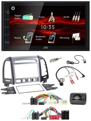 JVC USB Bluetooth Lenkrad DAB 2DIN Autoradio für Hyundai SantaFe 2010-2012 4 Sch - Bild 1 von 4